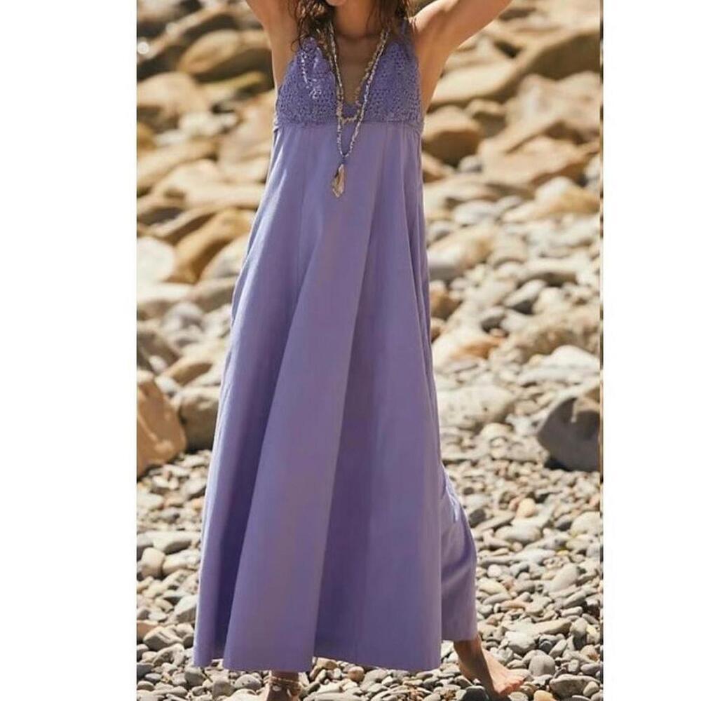 Free People Crochet Lovey Maxi Dress